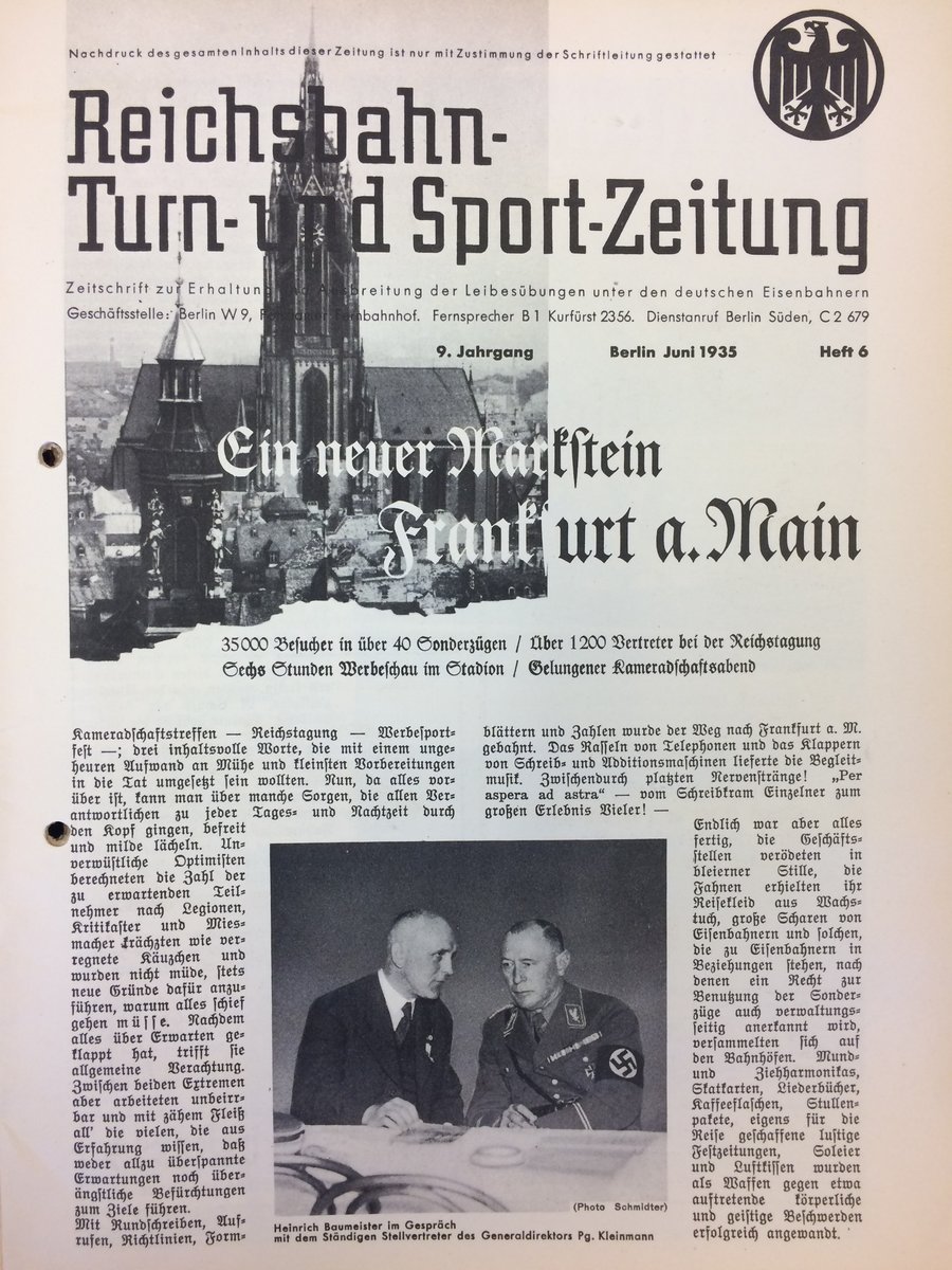 Festschrift Titelbild mit Vereinsgründer Heinrich Baumeister ca. 1935